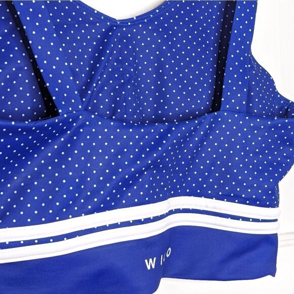 WILO Royal Blue White Polkadot Sports Bra size L - Picture 8 of 11